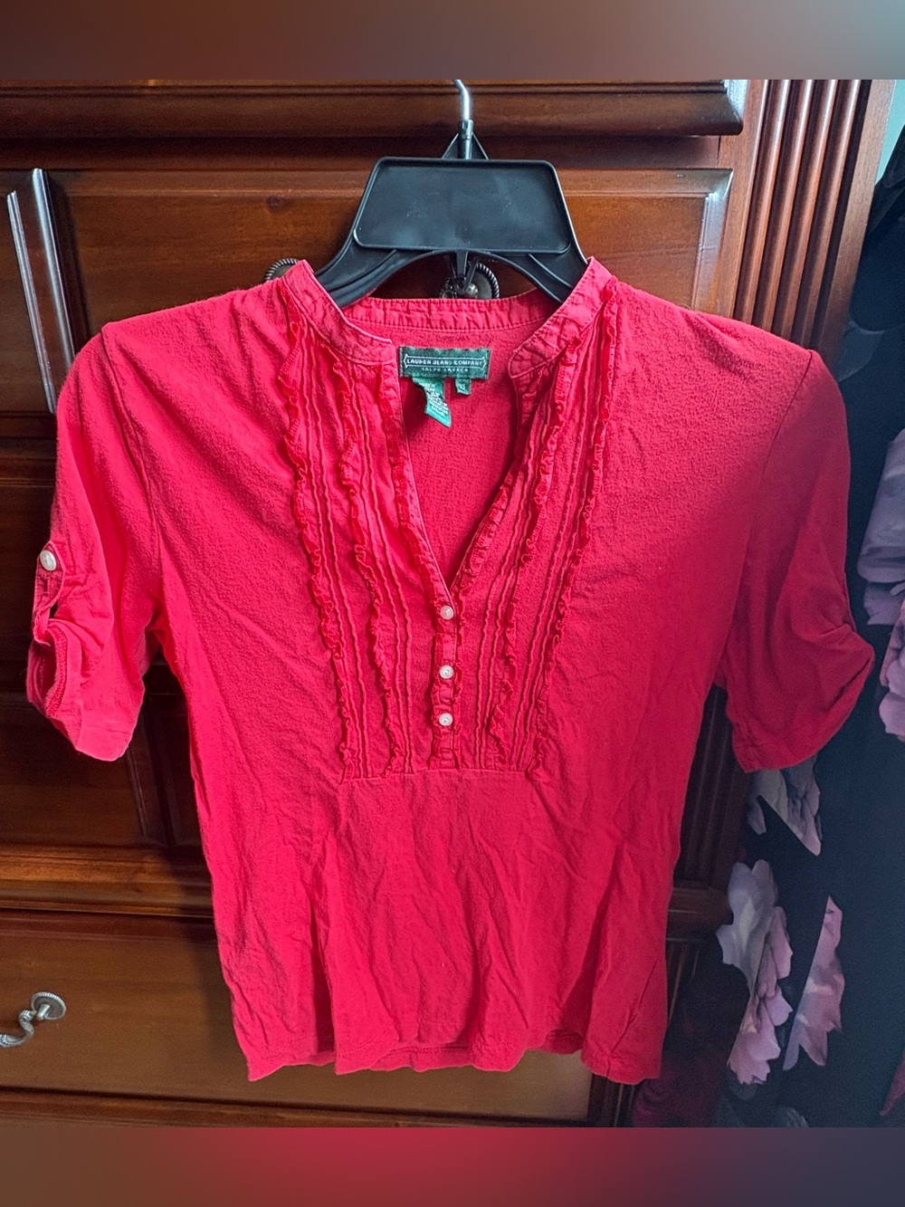 FREE with purchase! Lauren Jean Co. Cotton Women’s Red Shirt, Size XS